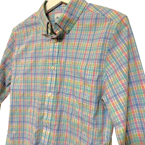 Goodfellow & Co Pastel Blue Multi Slim Northrop Casual Button Down Shirt Size S - Picture 2 of 7